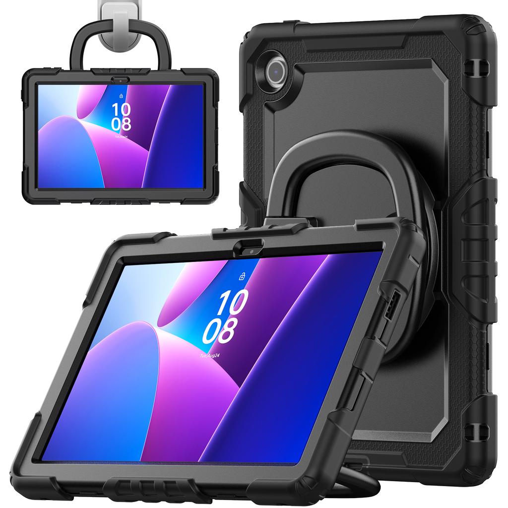 Para Lenovo Tab 10.1 (2025) Capa TB-311XU/Tab TB311FU Anel Suporte PC+Silicone À Prova de Choque Capa para Tablet