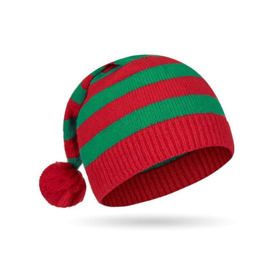 Cross-Border Knitted Christmas Hat for Adults - Warm, Fashionable with Bell Pom Pom