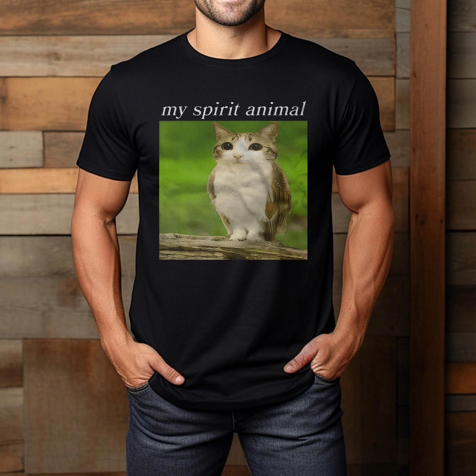 Cat Brainrot Cursed Internet Meme Funny T-Shirt M
