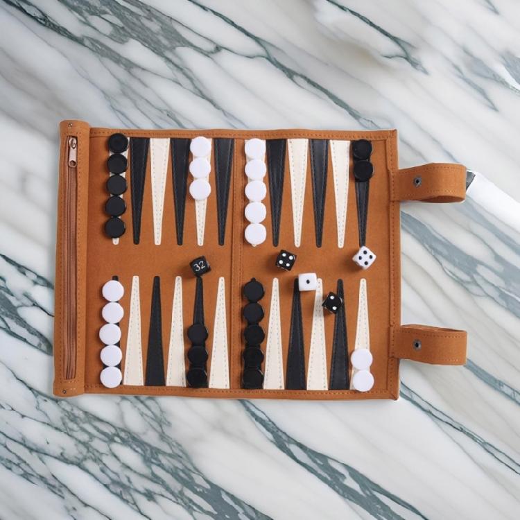 Backgammon Board Game Portable Folding Chess Board Outdoor Backgammon Set Strategy Board Game for Table Game Enduring