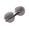 CHANEL round frame sunglasses dark silver and red red gradient lenses