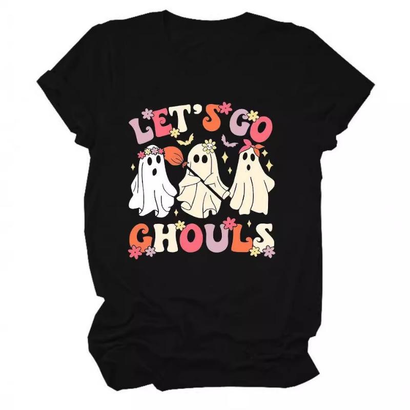 Letní horký výprodej Halloweenské potištěné tričko Dámský letní top Trička (Ženy)