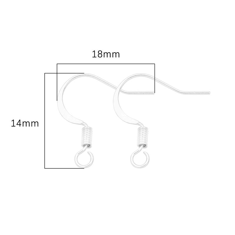 

20 шт. медный крючок, очаровательные ювелирные изделия для самостоятельного изготовления серег, ювелирных изделий 14x18mm серебряный