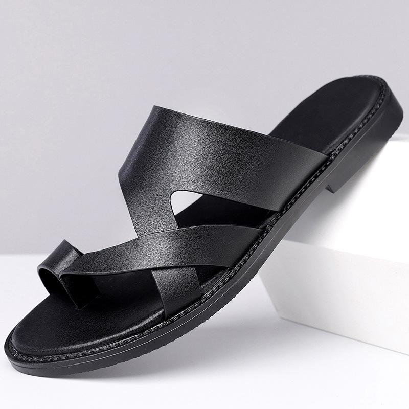 Men's Flat Slippers New Outdoor Breathable Casual Soft Sole Beach Shoes Lightweight Comfort Fashion Non Slip Male Sandals