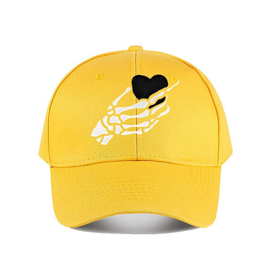 Metal Skeleton Hand Heart Wall Decor Baseball Cap Fashion Unisex Sunhat Womens Outdoor Sports Snapback Cap