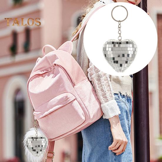 Heart Disco Keychain Shape Ball Mirror Ball Keychain Hanging Pendant Bag Charm Halloween Christmas Gift