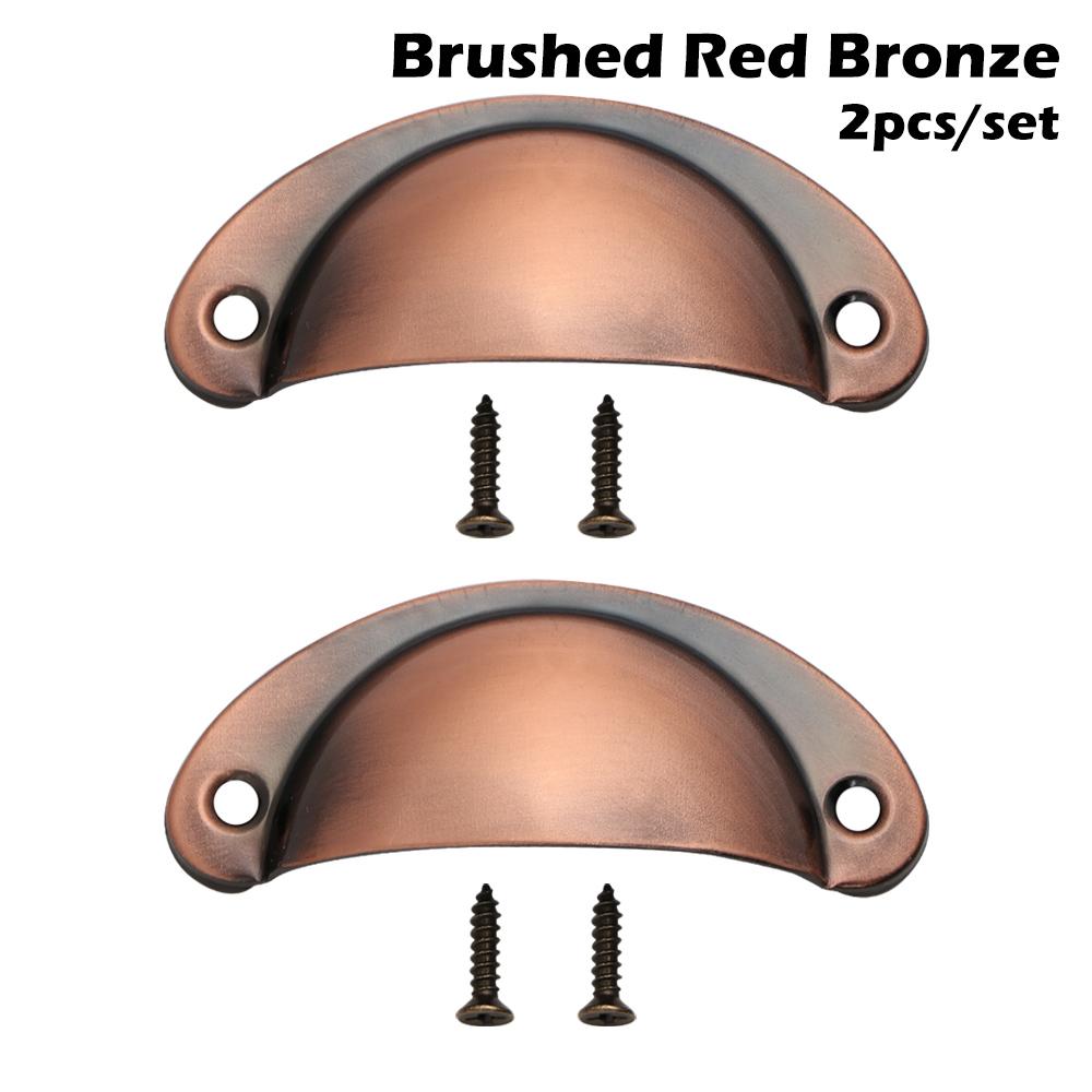 2PCS Antique Brass Shell Pull Handles Retro Iron Wardrobe Door 98MM Furniture Hardware Fittings Kitchen Drawer Knobs Cabinet