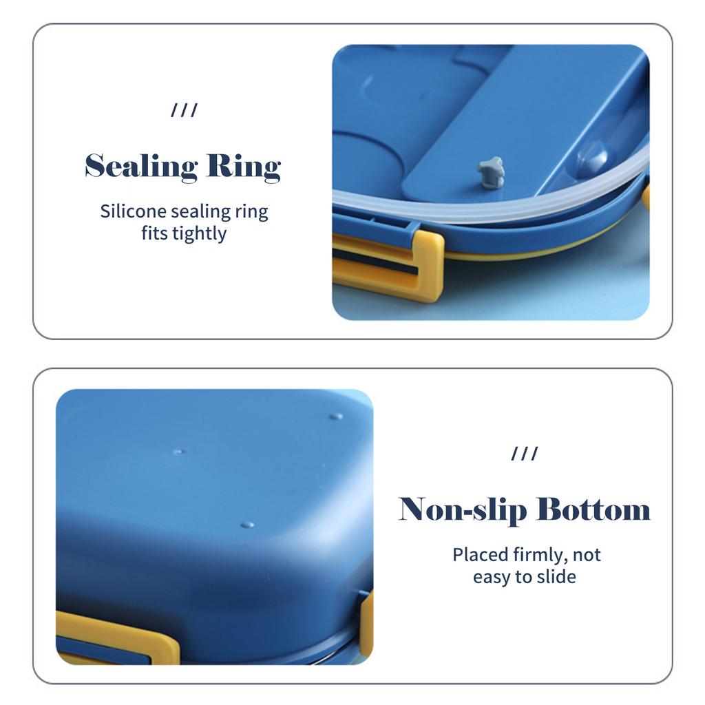 Lunch Box With Fork 3 Compartment Japanese Lunch Box Reusable Lunch Dinner Containers Leakproof Stainless Steel Bento