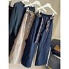 Retro loose wide-leg tooling casual pants women's autumn new elastic waist thin versatile scimitar pants