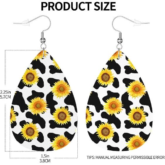 MIOAOSRT Earrings for Women,Leather Earrings Dangle Lightweight Teardrop Earrings Jewelry for Women