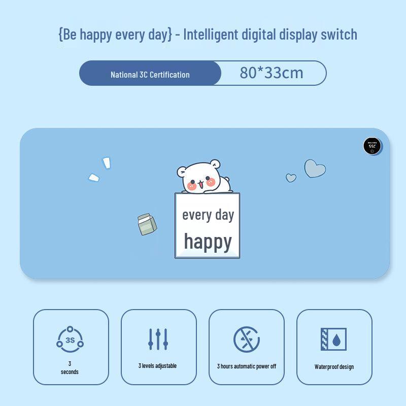 Large Cartoon Heated Mouse Pad - Warm Desk and Hand Warmer