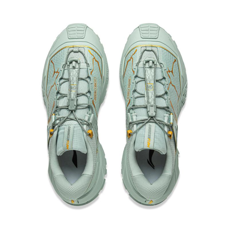 New LiNing CF Su Xingchuan Cushioning, Wear Resistant Low Top Hiking Shoes Unisex Green AHTU017-6