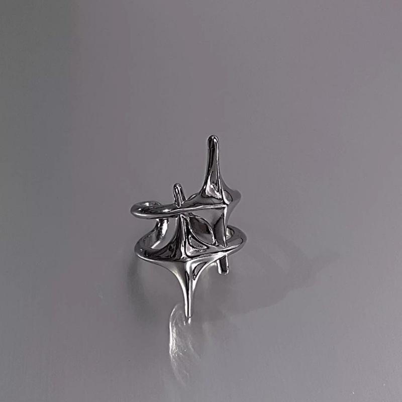 Cute Y2k Star Open Ring for Women Creative Vintage Silver Adjustable Rings Couple jewelry gift