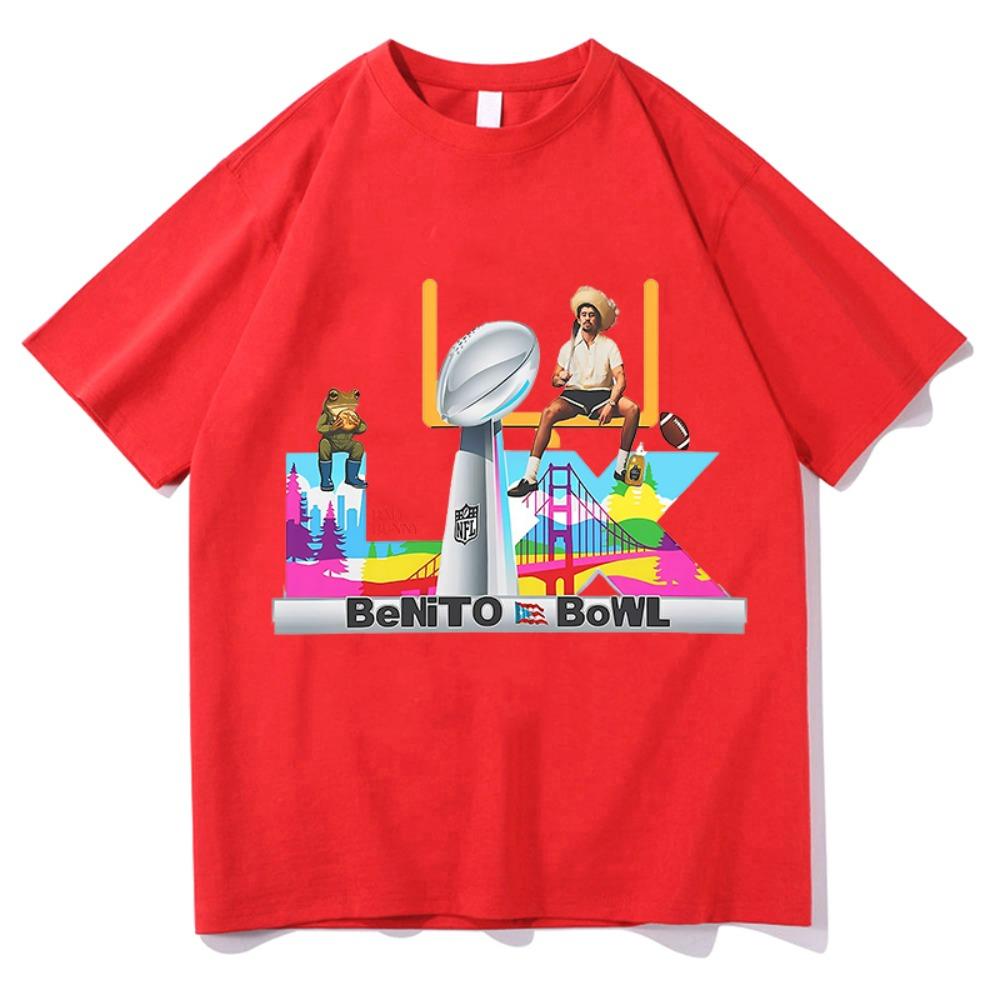 Bad Bunny Super Bowl Tshirt Hip Hop Unisex Streetwear Classic Short Sleeve Pure Cotton Fashion Aesthetic Casual TShirt Clothes