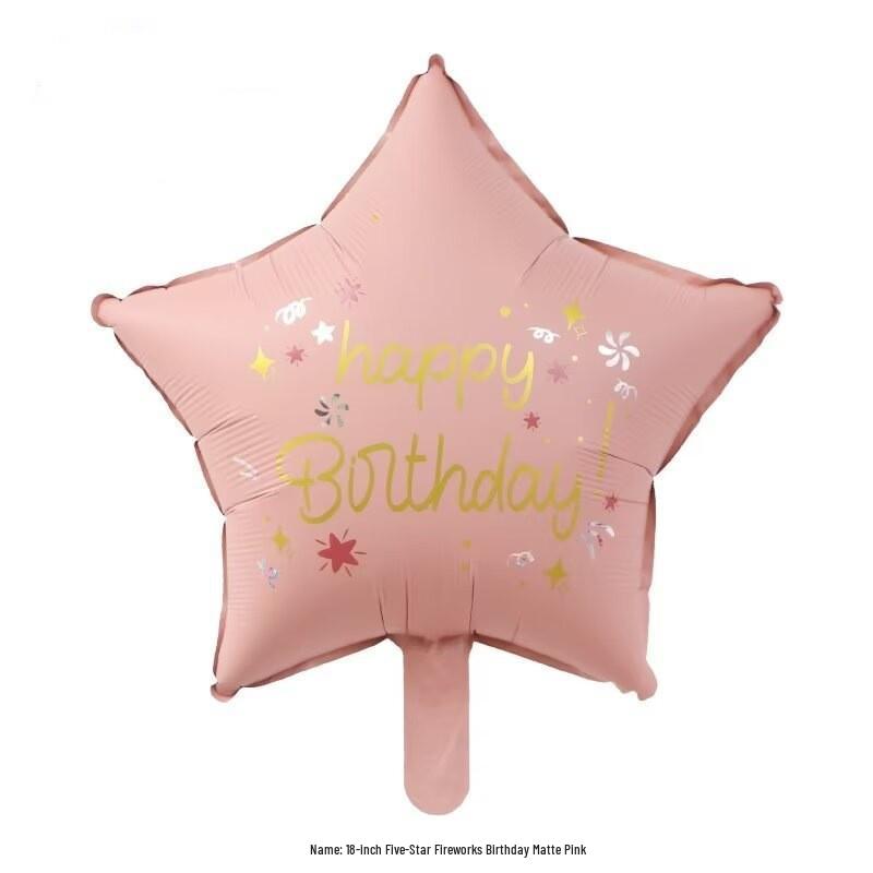 Qixi Valentine's Day Romantic Pink Heart & Star Balloons for Weddings & Birthdays