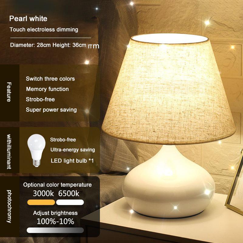 Modern Minimalist Table Light Living Room Study Desk Lamp LED Warm Creative Bedside Lighting Decorate Lamp Touch Switch Control