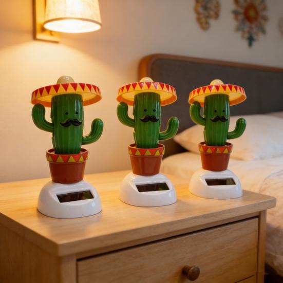 Op Zonne-energie Dansende Cactus Auto-ornament, Grappige Automobiele Interieurdecoratie, Zwaaiend Geanimeerd Cactusbeeldje voor Voertuigen, Woondecoratie