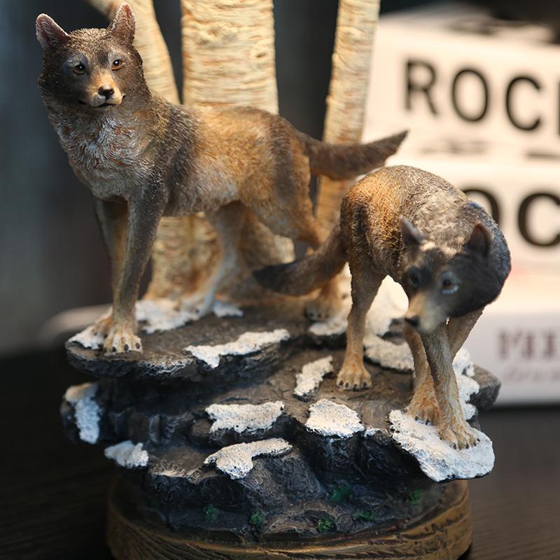 Modern Resin Wolf Table Lamps Animal Lamp Bedside Reading Desk Light for Living Room Bedroom Home Decor Led Stand Light Fixtures