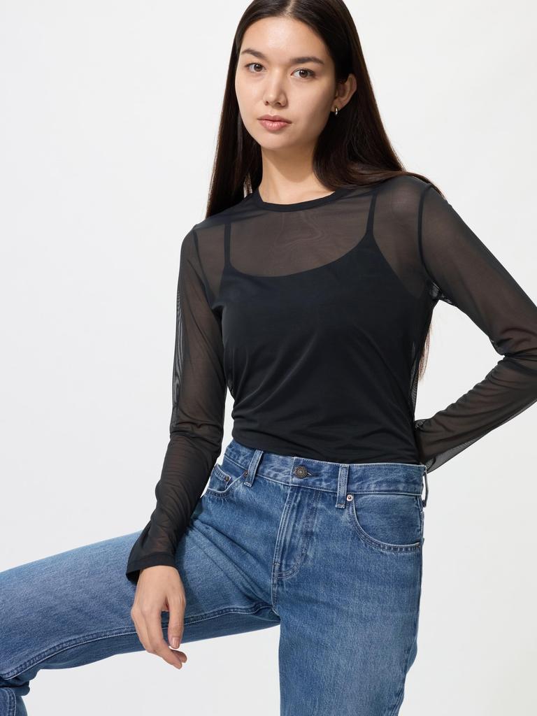 Uniqlo Japan Sheer Mesh Crew Neck Tee
