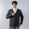 Men's Plus Size V-Neck Solid Color Down Jacket