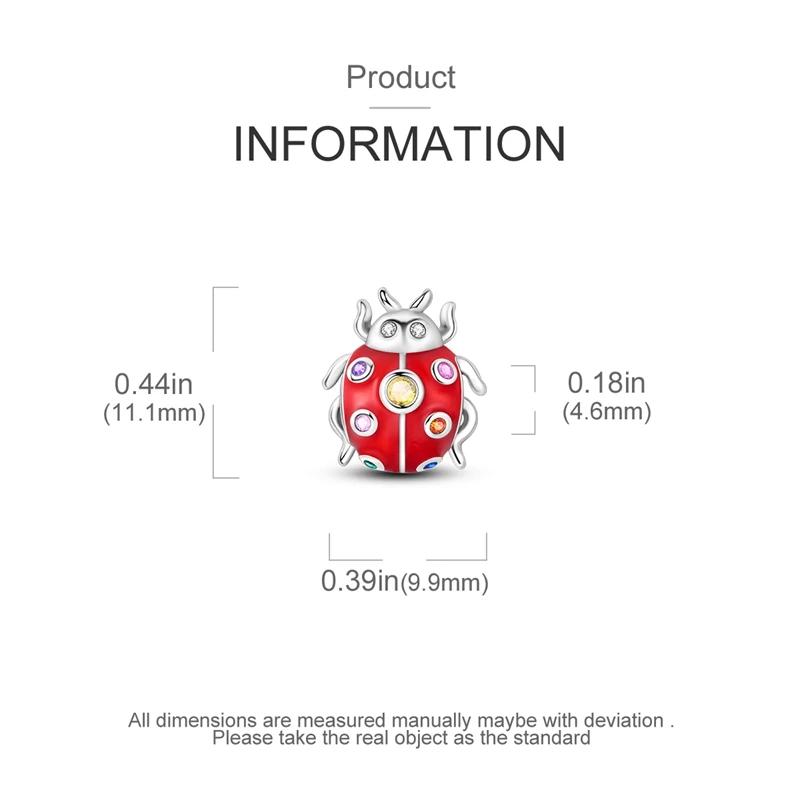 Original Charms Copper Lucky Spring Red Ladybug Beads Fit Platabracelets For Women Jewelry Making Fine Gifts