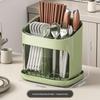 Premium Kitchen Countertop Cutlery Holder with Drainage - Spoon, Chopstick, and Utensil Storage Rack