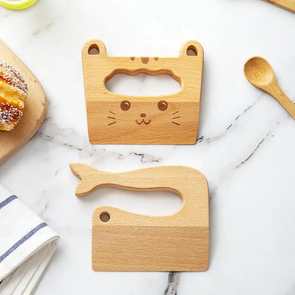 Safe Kitchen Cutting Toy Kids Wooden Cooking Cutter Fish-Shaped Children'S Kitchen Tools Cute Vegetables Fruits Knife Safety