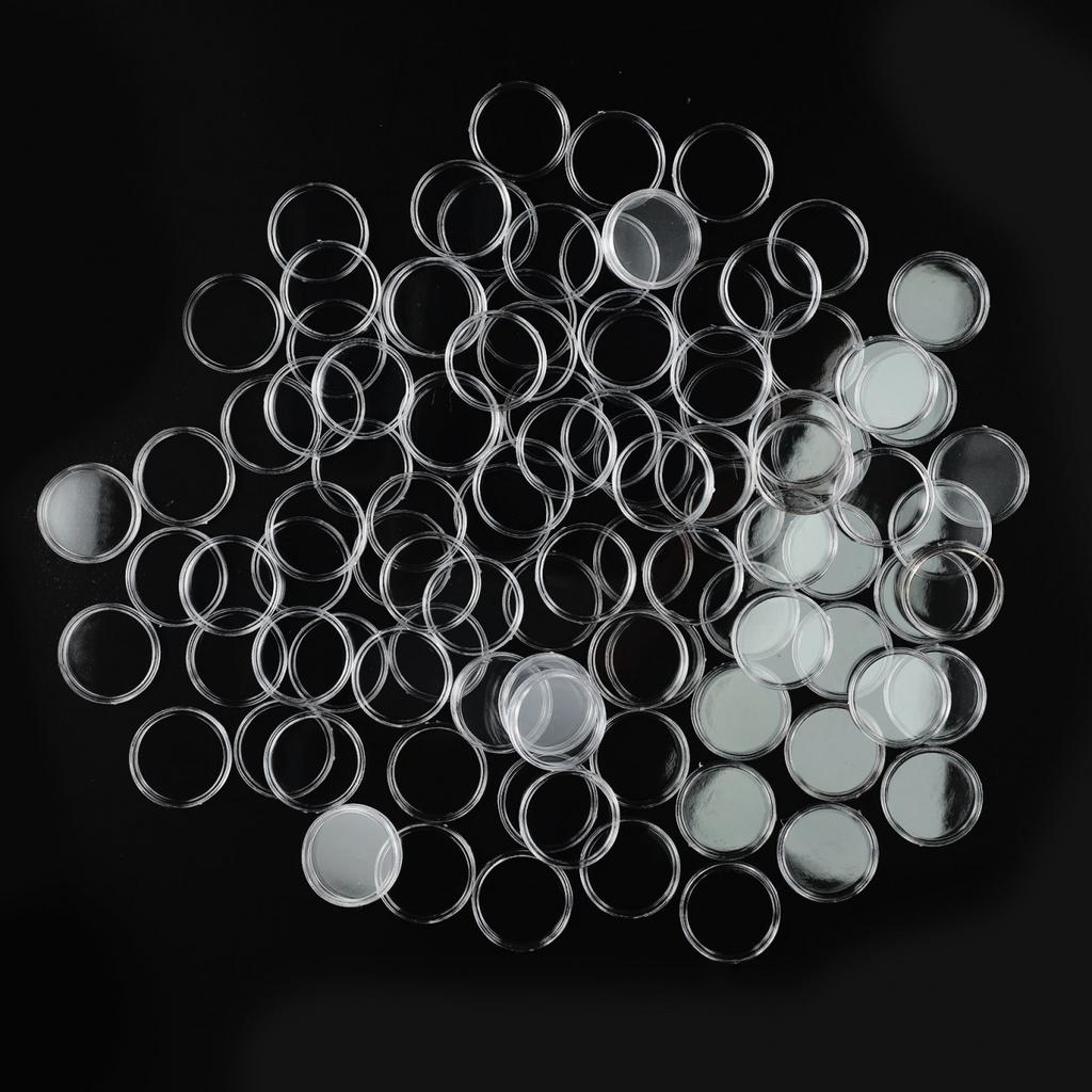 Storage Coin Holder Boxes Case Protection Accessories Transparent 100pcs