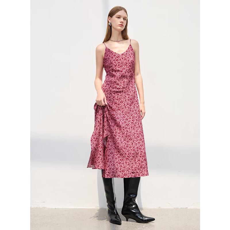 Элегантное цветочное асимметричное А-силуэтное платье макси на бретелях S