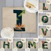 30x45cm Alphabet Letters Linen Kitchen Placemat Botanical Plant Green Tropical Leaves Dining Table Mats Coaster Pad