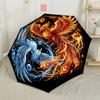 Yin Yang Dragon Phoenix Compact Travel Automatic Umbrella Sturdy 8 Rib Shaft Foldable Design Outdoor Daily Use Elegant Umbrella Wedding Party Gift