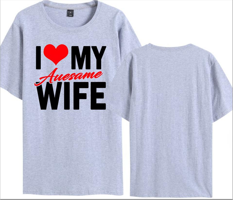 I Love My Awesome Wife Husband T Shirts Honeymoon Couple Outfits Dating Couples Anniversary Gifts Unisex Women Oversized Tops Tee