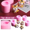 Cute Tiger Mold Plaster Mousse Cake Fondant Baking Utensils Aroma Candle Silicone Mold Animal Resin Molds Candle Making Kit