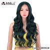 Noble Lace Front Wig Synthetic 28“ Highlight Honey Brown Body Wave Wig Blonde Wigs For Women Lace Wig Synthetic Lace Front Wig