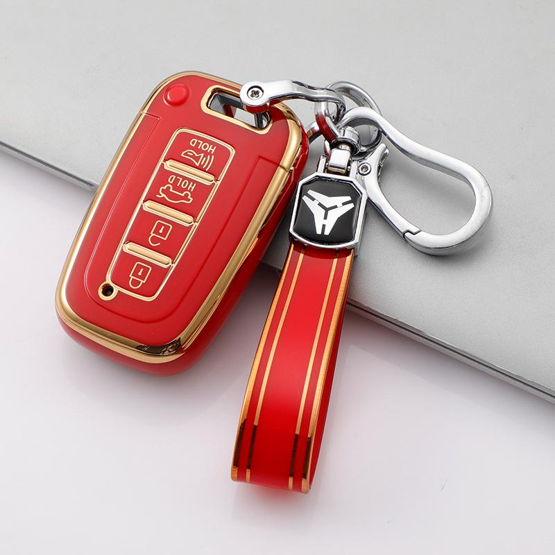 Hyundai Elantra 12th Gen, ix35, Sonata 8 Key Cover - Drop-Proof Protection with Full Shell and Buckle.