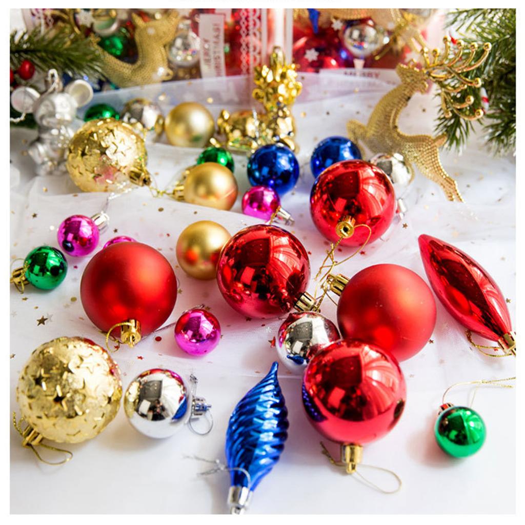 30 Pack Christmas Glitter Balls Shatterproof Hanging Ornaments for Xmas Tree