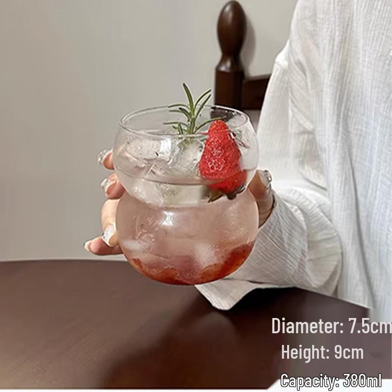 Milky Cute Glass Breakfast Cup for Yogurt, Cereal, and Coffee