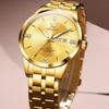 OLEVS Gold Watch for Men Waterproof Luminous Date Fashion Classic Stainless Steel Wristwatch Business Quartz Watches