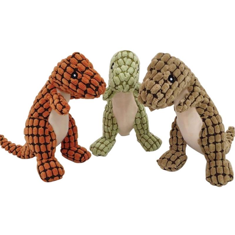 Stuffed Dogs Toy Squeak Plush Chew Toy Cute Dinosaur for Small and Medium Dogs 1