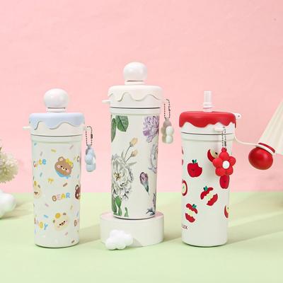 Portable 680ML Vacuum Cup Insulation Or Cooling With Pendant Insulated Cup High-Capacity Thermal Water Bottle for Office Workers