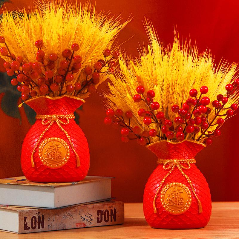 Golden Barley Ear Faux Flower Arrangement for Home Decor - Perfect for Living Room, Dining Table, Weddings & Special Occasions