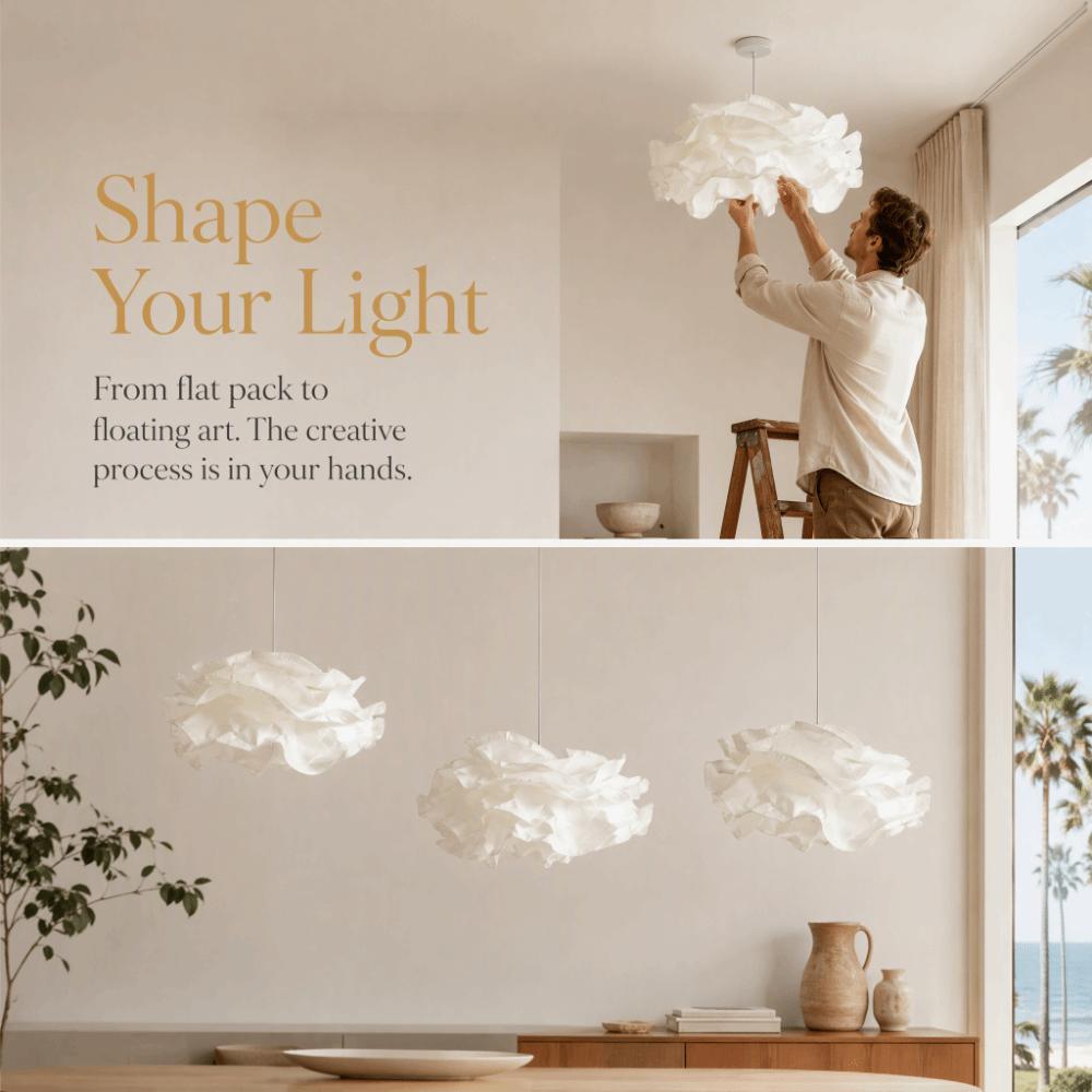 Modern Design Paper Lamp Shade White Ceiling Lampshade Pendant Light Cover Living Room