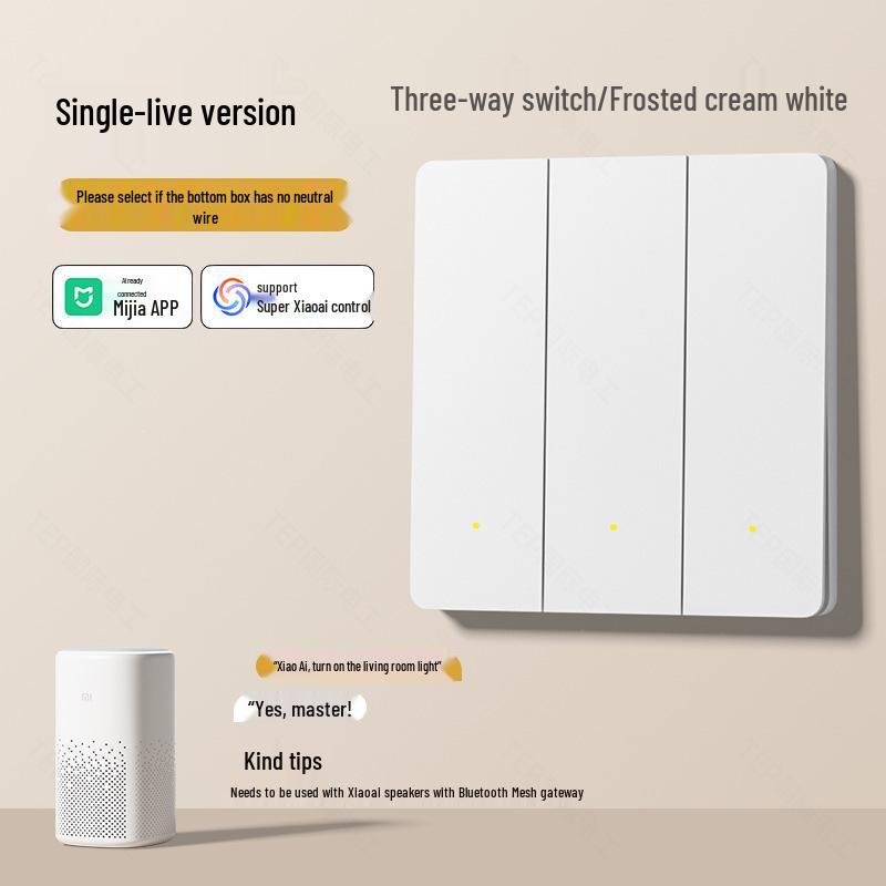 Mijia Smart Switch Doppel-/Einzel-Nullleiter-Feuerkontrollpanel mit Sprachsteuerung für das ganze Haus.