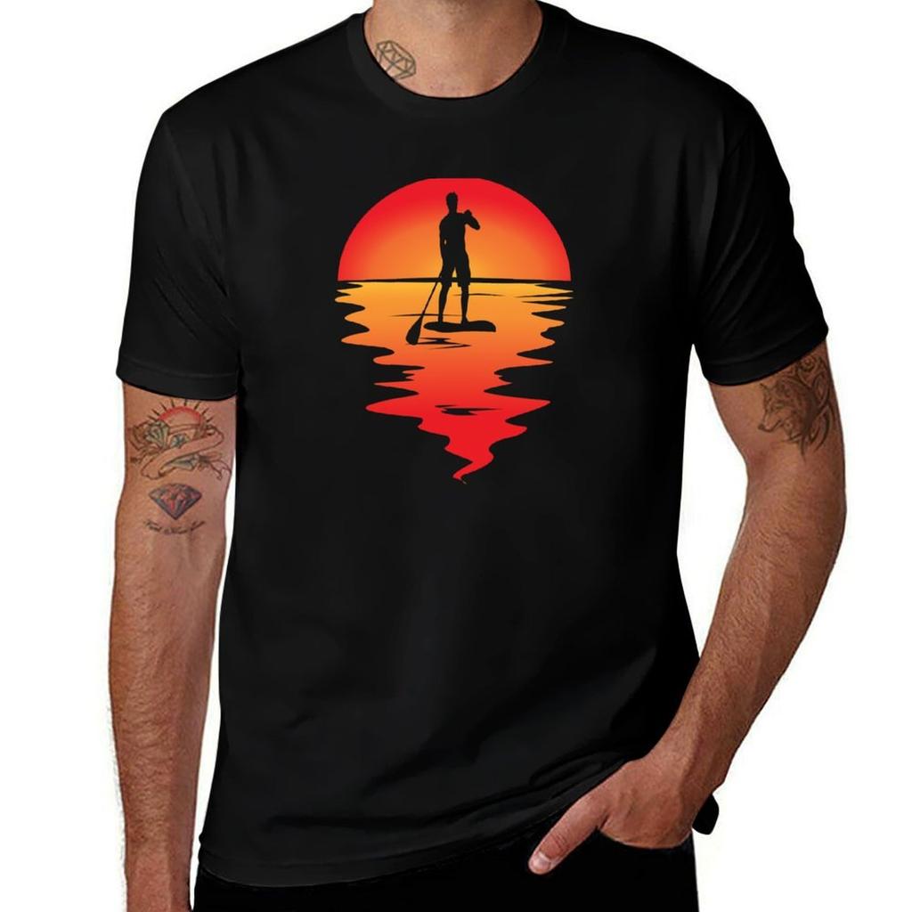 Stand Up Paddle Board Sup Orange Sunset Tshirt Quick Dry Travel Tshirt