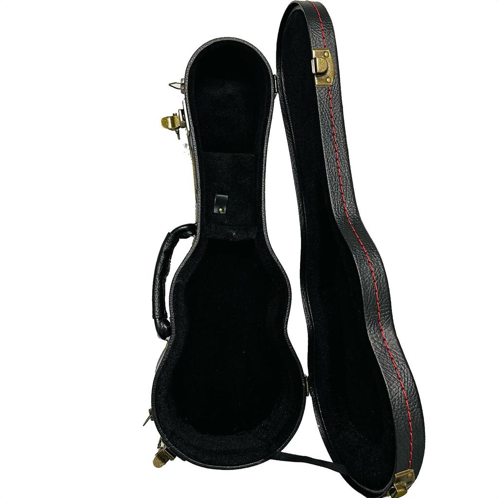 Sopran-Ukulele mit echtem Hartschalenkoffer aus Holz, hergestellt in [KoALOHA] KSM-02 MG/HC (Mangofurnier, Hawaii)