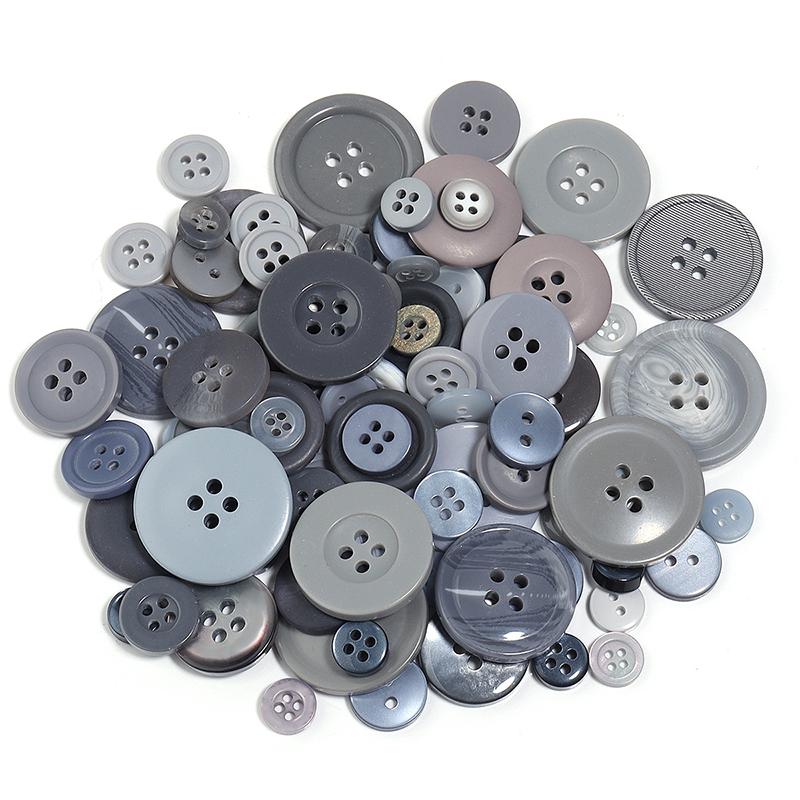 80PCS Resin Round Colored Buttons 2/4-Holes Mixed Buttons Handmade DIY Manual Button Painting Material Clothing Accessories