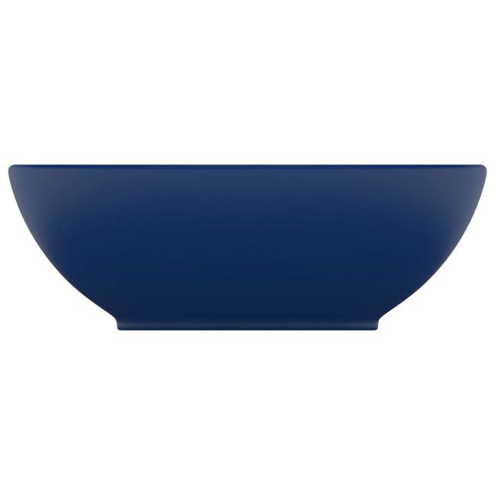 VidaXL Lavabo Ovale de Luxe Vasque à Poser de Toilette Lave-mains de Salle de Bain Cuisine Maison Intérieur Bleu Foncé Mat 146924