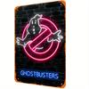Unidwod Vintage Ghostbusters Neon Lights Metal Tin SignWall Hanging Decorative Plaque for Home Bar Pub Garage Multipurpose