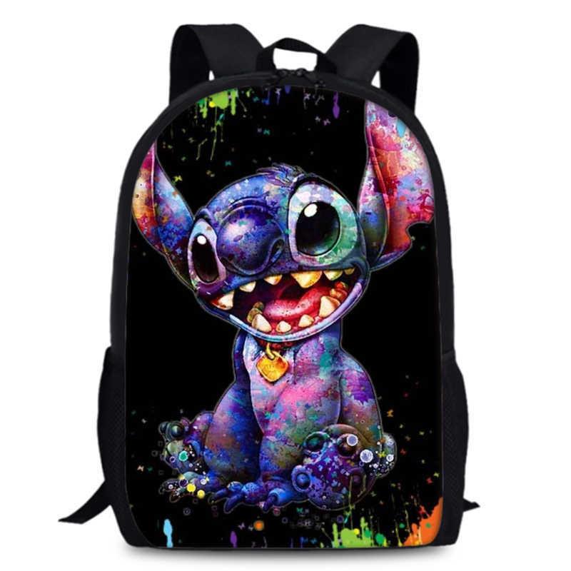 Süßer Stitch Cartoon Rucksack für Kinder mit großem Fassungsvermögen und Oxford-Gewebe