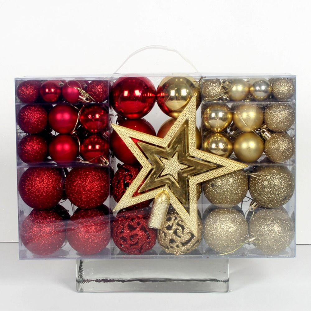 

101PCS Durable Plastic Christmas Ball Set 3-6cm 10 Colors Christmas Tree Balls Suspensable Xmas Baubles Showcase 1.5cm